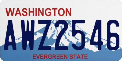 WA license plate AWZ2546