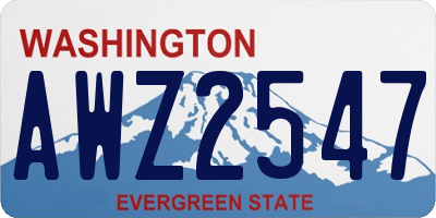 WA license plate AWZ2547