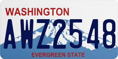 WA license plate AWZ2548