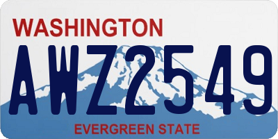 WA license plate AWZ2549
