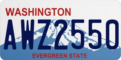 WA license plate AWZ2550