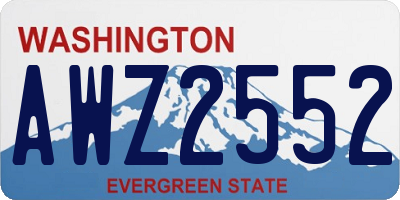 WA license plate AWZ2552