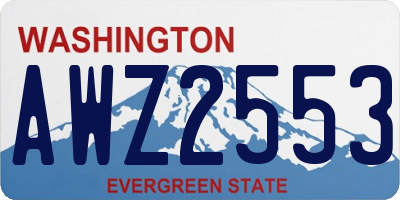 WA license plate AWZ2553