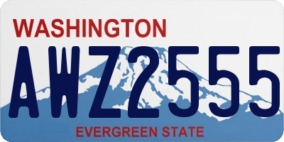 WA license plate AWZ2555