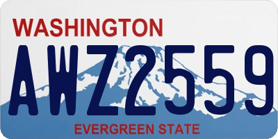 WA license plate AWZ2559
