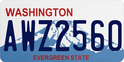 WA license plate AWZ2560