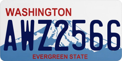 WA license plate AWZ2566
