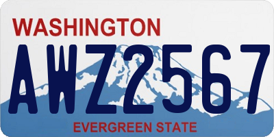 WA license plate AWZ2567
