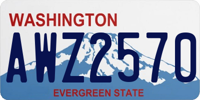 WA license plate AWZ2570