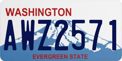 WA license plate AWZ2571