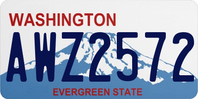 WA license plate AWZ2572