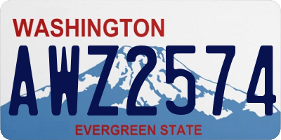WA license plate AWZ2574