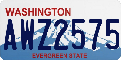 WA license plate AWZ2575