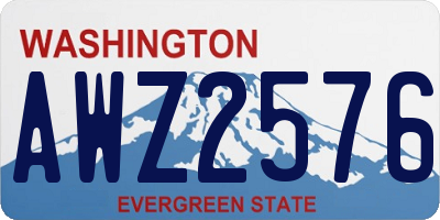 WA license plate AWZ2576