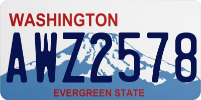 WA license plate AWZ2578