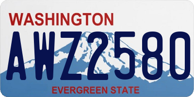 WA license plate AWZ2580