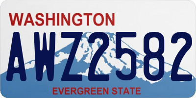 WA license plate AWZ2582