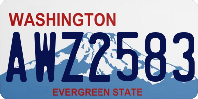 WA license plate AWZ2583