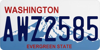 WA license plate AWZ2585
