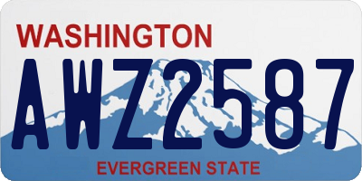 WA license plate AWZ2587