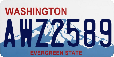 WA license plate AWZ2589