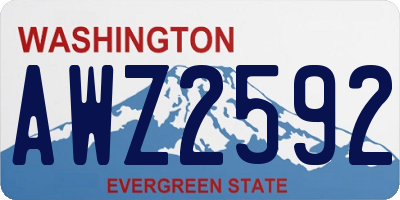 WA license plate AWZ2592