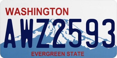 WA license plate AWZ2593