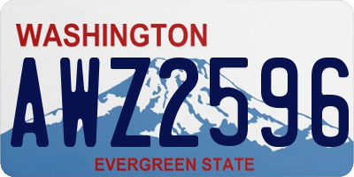 WA license plate AWZ2596