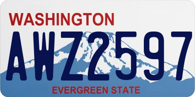 WA license plate AWZ2597