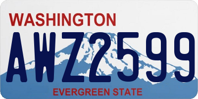 WA license plate AWZ2599
