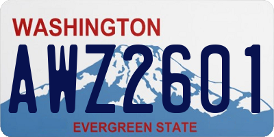 WA license plate AWZ2601