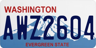 WA license plate AWZ2604