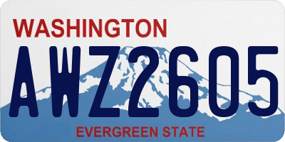 WA license plate AWZ2605