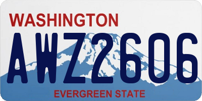 WA license plate AWZ2606