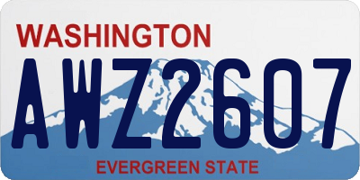 WA license plate AWZ2607