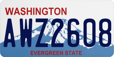 WA license plate AWZ2608