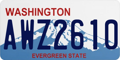 WA license plate AWZ2610