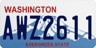 WA license plate AWZ2611