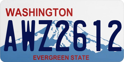 WA license plate AWZ2612