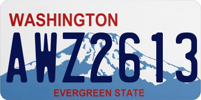 WA license plate AWZ2613