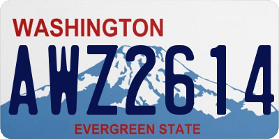 WA license plate AWZ2614