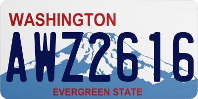 WA license plate AWZ2616