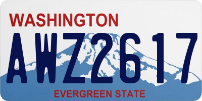 WA license plate AWZ2617