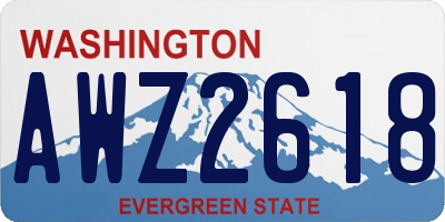 WA license plate AWZ2618
