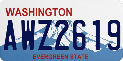 WA license plate AWZ2619