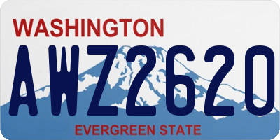 WA license plate AWZ2620