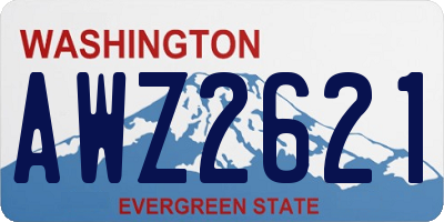 WA license plate AWZ2621