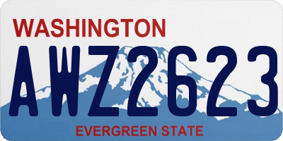WA license plate AWZ2623