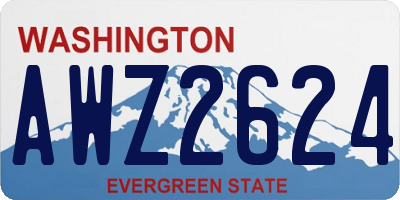 WA license plate AWZ2624