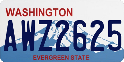 WA license plate AWZ2625